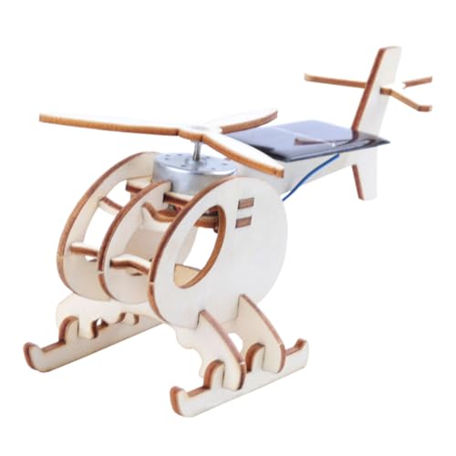 Gatuida 1 Satz DIY Holzflugzeug Modellset Experimentierkasten für Solar Hubschrauber Kreatives Bastelspielzeug für Jungen und Mädchen Fördert Beobachtungsgabe und Geduld von Gatuida