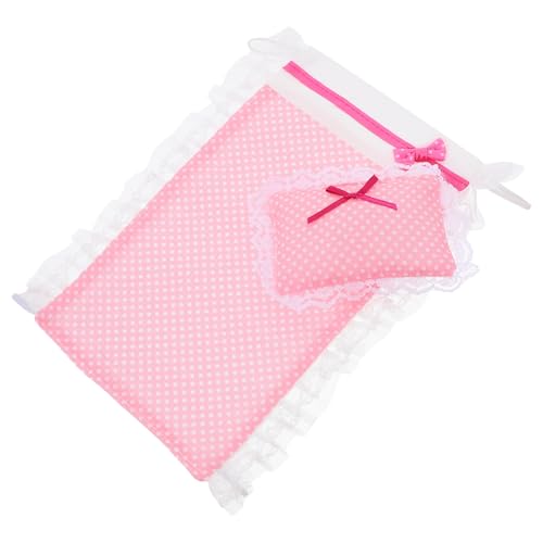 Gatuida 1 Satz Dollhouse Bettwäsche Set Teiliges Mini Bettlaken mit Kissen für Puppenhaus Schlafzimmer Deko und Zubehör für Fantasievolles und Gemütliche Puppenbetten von Gatuida