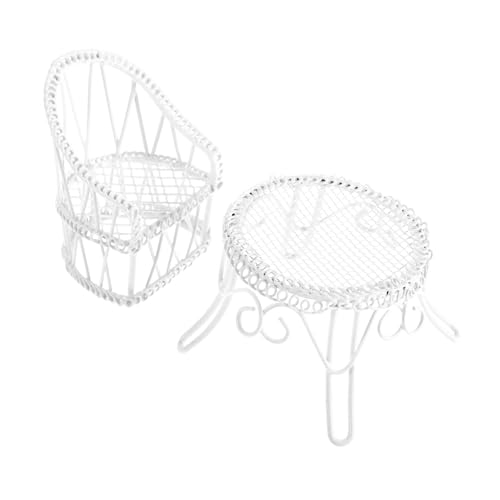 Gatuida 1 Satz Gartenmöbel Set Dekorative Stuhl für Puppenhaus Miniaturlandschaften Charmante Deko für Schlafzimmer und Kreative Garten Szenen von Gatuida
