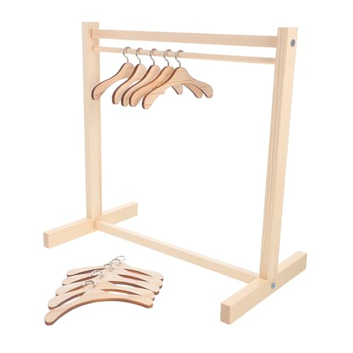 Gatuida 1 Satz Holz Puppen Kleiderständer Miniatur Puppenkleider Hänger für Stofftiere und Puppenoutfits Zubehör für Puppenhaus und Antirutsch Design für Kleine Gowns und Outfits von Gatuida