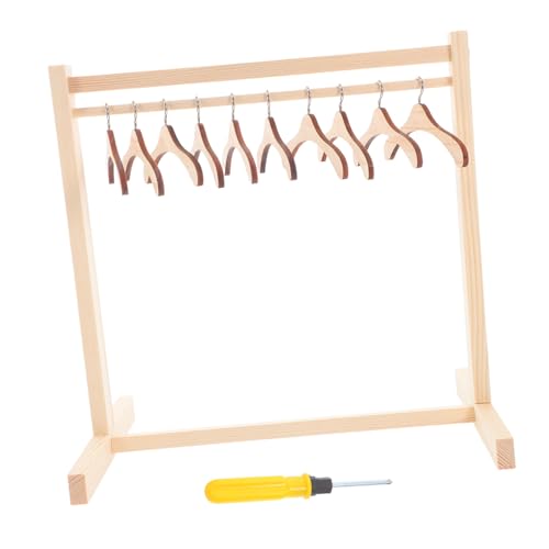 Gatuida 1 Satz Holz Puppenbekleidungsständer Miniatur Puppenkleiderhalter mit Zubehör für Puppenhaus Geeignet für Stilvolle Präsentation von Kleidern und Outfits Gatuida 1 Satz Holz Puppenbekleidungsständer Miniatur Puppenkleiderhalter mit Zubehör für Puppenhaus Geeignet für Stilvolle Präsentation von Kleidern und Outfits von Gatuida
