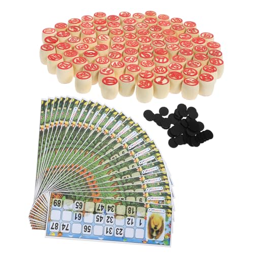 Gatuida 1 Satz Holz Russian Lotto Spielset für Erwachsene Unterhaltung für Familienfeiern und Partys Praktische und Langlebige Materialien Einfache Nutzung mit Nummerierten Spielsteinen von Gatuida