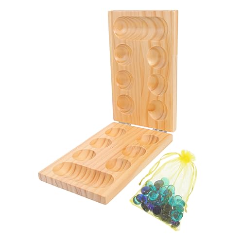Gatuida 1 Satz Klappbares Holz Mancala mit Afrikanischen Edelsteinen Denkspiel für Erwachsene für Familienunterhaltung Platzsparend und Lehrreich von Gatuida