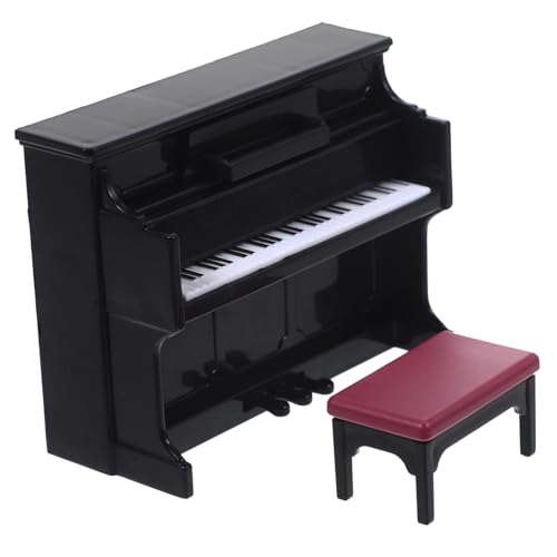 Gatuida 1 Satz Klaviermodell Puppe Instrument Winzig Klavier Für Minihaus Musik Klein Miniatur Aufrecht Mini-hausdekoration Mini-möbelmodell Mini-hausklavier Mini-hausschmuck Plastik Black von Gatuida