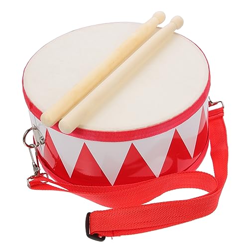 Gatuida 1 Satz Kleine Trommel Für Junior Winzig Kleinkinder Früh Schlinge Musical Schlagzeug Instrument Holztrommeln Für Trommel Polyester-Leder Rot von Gatuida