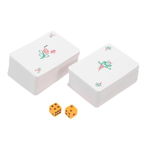 Gatuida 1 Satz Mini Mahjong Karten Tragbares Papierkarten Spiel für Reisen Würfeln Chinesischer Stil für Partys und Spieleabende von Gatuida