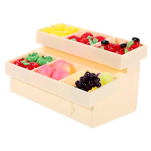 Gatuida 1 Satz Mini Obst Und Gemüsemodell Puppenhaus Supermarktregal Mini Gemüseregal Küchenminiaturdekor Make It Mini Lebensmittel Puppenhaus Obststandregal Regal Kunststoff von Gatuida