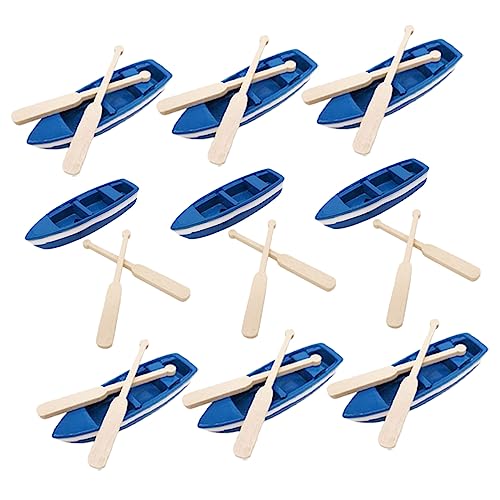 Gatuida 1 Satz Miniatur Boot Modell Set mit Ruder Teiliges Resin Boot Dekorationsset für DIY Strandlandschaften und Puppenhäuser für Heimdekoration und Bastelprojekte von Gatuida