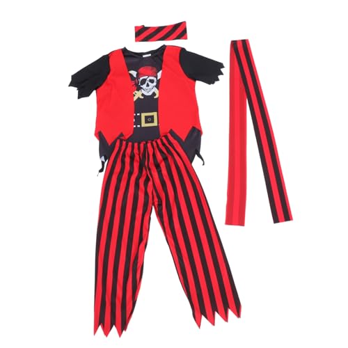 Gatuida 1 Satz Piratenkostüm für Halloween Outfit mit Kopfschmuck Taillengürtel für Kleinkinder für Rollenspiele Themenpartys von Gatuida