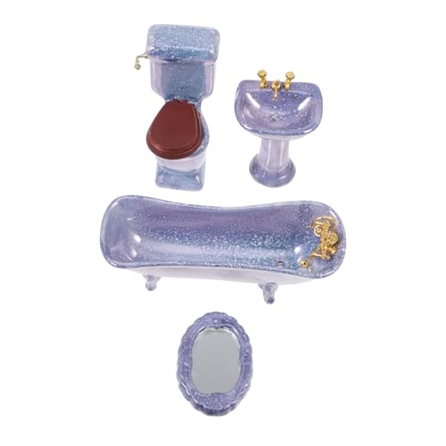 Gatuida 1 Satz Puppenhaus-Minimöbel für badezimmermöbel Objekt tun so deko für Puppenhaus-Miniaturschrank Badewannen-Puppenhaus Keramik Blue von Gatuida