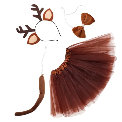 Gatuida 1 Satz Reindeer Kostüm Teiliges mit Rentierohren Stirnband Tüllrock Fliege für Halloween Karneval Cosplay Bühnenauftritte Leichte Sichere Materialien Einzigartiges Design Gatuida 1 Satz Reindeer Kostüm Teiliges mit Rentierohren Stirnband Tüllrock Fliege für Halloween Karneval Cosplay Bühnenauftritte Leichte Sichere Materialien Einzigartiges Design von Gatuida