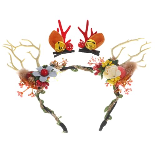 Gatuida 1 Satz Rentier Geweih Stirnband und Süße Haarclips für Kostüme Halloween und Festliche Feiern für Fotorequisiten und Rollenspiele Gatuida 1 Satz Rentier Geweih Stirnband und Süße Haarclips für Kostüme Halloween und Festliche Feiern für Fotorequisiten und Rollenspiele von Gatuida