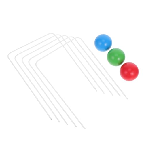 Gatuida 1 Satz Robuste Holzkugeln und Metallwickets für Spaßige Outdoor Spiele für Garten Park und Strandaktivitäten von Gatuida