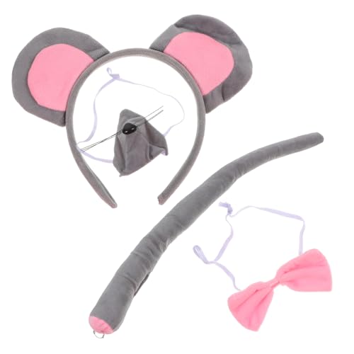 Gatuida 1 Satz Teiliges Mäusekostüm mit Haarreif und Dekorativem Schleifen Bowtie für Halloween Cosplay und Tier Mottopartys von Gatuida