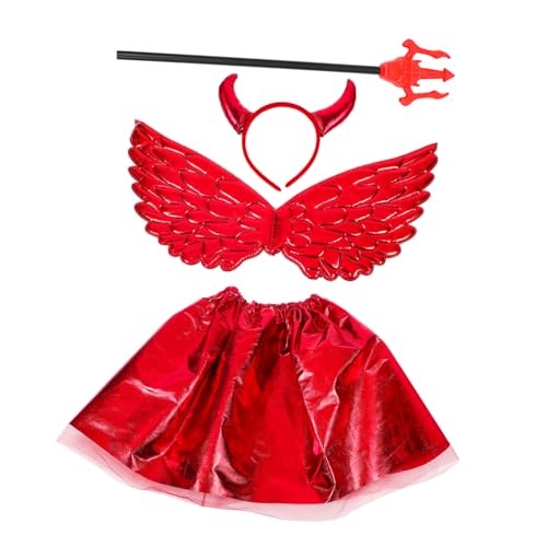 Gatuida 1 Satz Teufel Kostüm Set für Teiliges Halloween Cosplay Zubehör Rote Tüllröcke Teufelshörner Einhornflügel Herz Stab für Karneval und Themenpartys Gatuida 1 Satz Teufel Kostüm Set für Teiliges Halloween Cosplay Zubehör Rote Tüllröcke Teufelshörner Einhornflügel Herz Stab für Karneval und Themenpartys von Gatuida