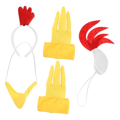 Gatuida 1 Satz Weißes Feder-huhn-stirnband Kammstirnband Hühnerkostüm Mit Stirnband Zubehör Tierkostüme Kostüm Huhn Hühnerkostüme Süße Stirnbänder Stoff von Gatuida