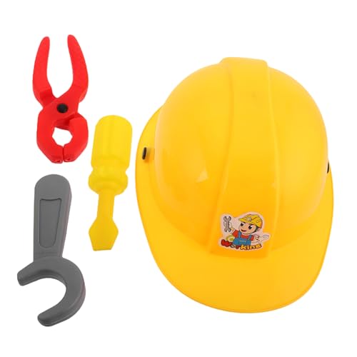 Gatuida 1 Satz Werkzeugset Realistisches Plastisches Reparaturkit mit Helm Zange Schraubendreher und Schlüssel für Kreatives Rollenspiel und Lernspaß für Jungen und Mädchen von Gatuida