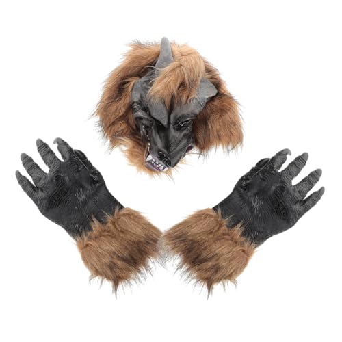 Gatuida 1 Satz Wolfsmasken mit Krallenhandschuhen Realistische Halloween Verkleidung für Erwachsene Cosplay Requisiten für Monster und Tierkostüme für Partys und Karneval Gatuida 1 Satz Wolfsmasken mit Krallenhandschuhen Realistische Halloween Verkleidung für Erwachsene Cosplay Requisiten für Monster und Tierkostüme für Partys und Karneval von Gatuida