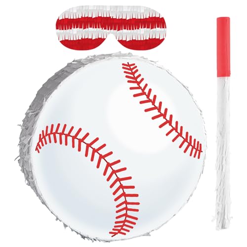 Gatuida 1 Set Baseball-Piñata-Bundle mit Augenbinde, Fledermaus-Konfetti, hängende Baseball-Piñata für Jungen-Geburtstagsparty, Sport-Mottoparty-Dekoration Gatuida 1 Set Baseball-Piñata-Bundle mit Augenbinde, Fledermaus-Konfetti, hängende Baseball-Piñata für Jungen-Geburtstagsparty, Sport-Mottoparty-Dekoration von Gatuida