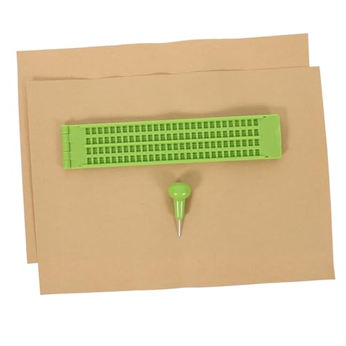 Gatuida 1 Set Braille Board Schreibstift Braille Schreibgriffbretter Für Blinde Stift Für Blinde Schreibblock Braille Und Stylus Schreibsets Lehr Takttafel Kunststoff Hellgrün von Gatuida