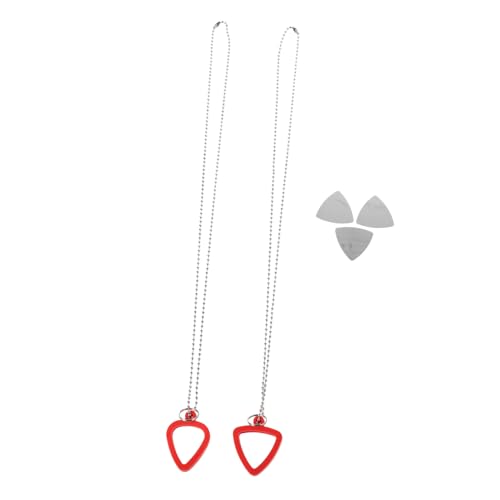 Gatuida 1 Set Gitarrenplektrum Halskette Gitarrenplektrum Halter Bassgitarrenplektren Gitarrenplektrum Halter Gitarren Halskette Metall Rot von Gatuida