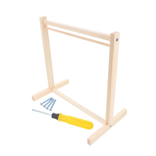 Gatuida 1 Set Kleiderständer Aus Holz, Miniatur-kleiderständer Für Puppen, Kleiderbügel Für Puppen, Möbelzubehör Für Puppenhaus, Babyparty-zubehör von Gatuida