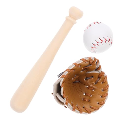Gatuida 1 Set Mini Baseball Set Miniatur Schläger Handschuhe Batting Min Baseballhandschuh Bälle Min Baseballschläger Schaumstoff Puppenhaus Baseballhandschuh Catcher Kleiner von Gatuida