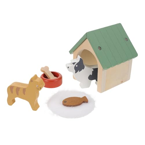 Gatuida 1 Set Miniatur-Hundehaus mit Hundenapf und Futter – Puppenhaus-Möbelzubehör, Holz-Haustierhaus-Set, Gartenszene, Dekoration, Ornamente Gatuida 1 Set Miniatur-Hundehaus mit Hundenapf und Futter – Puppenhaus-Möbelzubehör, Holz-Haustierhaus-Set, Gartenszene, Dekoration, Ornamente von Gatuida