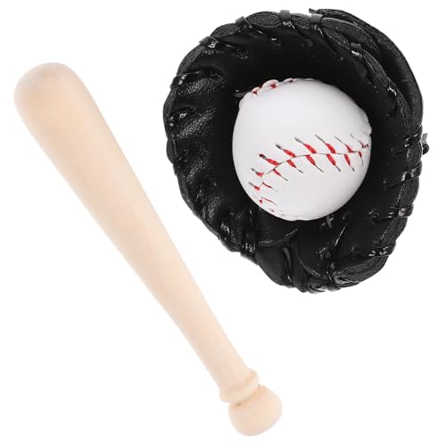 Gatuida 1 Set von Mini Baseballs Puppenhaus Baseball Miniatur Baseball Bat Handschuh Ball Sport Kit von Gatuida