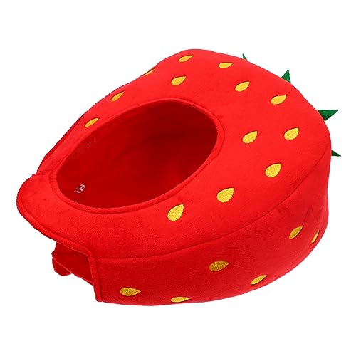 Gatuida 1 Stück Erdbeerhaube Erdbeerschaufel -hut Erwachsener Lustige Hüte Erdbeerparty Erdbeer-dressing Partyhut Erdbeerkrone Mini Flauschiger Fischerhut Für Rot Zusammengesetzter Schwamm von Gatuida