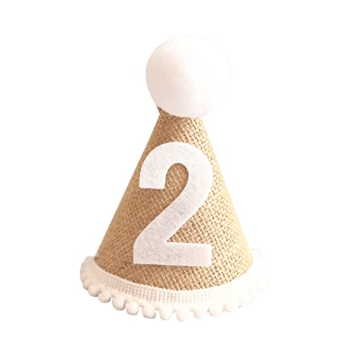 Gatuida 1 Stück Geburtstagsparty-Hut 2 Jahre Geburtstagsmütze Kinderpartyhüte 2 Partyhut Feierhut Geburtstagsfeier alles zum geburtstag hüte für erster Geburtstagshut Leinen- von Gatuida