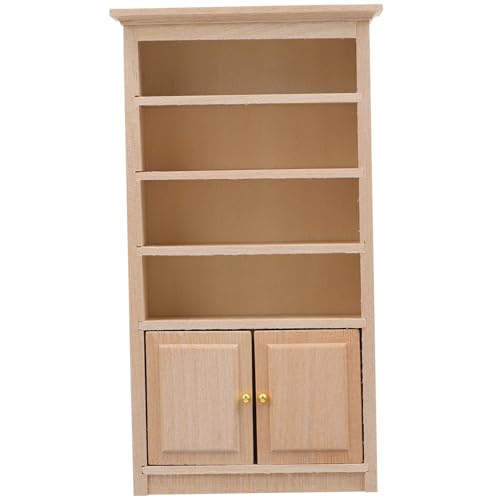 Gatuida 1 Stück Massivholzschrankmodell Miniatur -Bücherregal 1 Puppenhauszubehör im Maßstab 12 deko Hand deko Bücherregal für Puppenhausmöbel Miniatur-Puppenhaus-Bücherregal von Gatuida