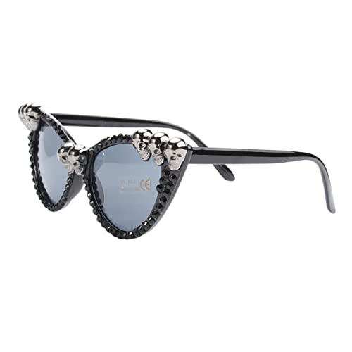 Gatuida 1 Stück Schädelbrille Schädelkopfbrille Halloween-Party-Brille Skelett Gothic-Brille Erwachsene gotisch Halloween-Party begünstigt Gläser Augenbrillen Halloween-Brille Glas Silber von Gatuida