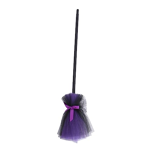Gatuida 1 Stück Zauberbesen Halloween-Besen-Requisiten Halloween-Cosplay-zubehör Kinderbesen Cosplay Requisiten Cosplay Besen Prop Halloween-Kessel Violett Tuch von Gatuida