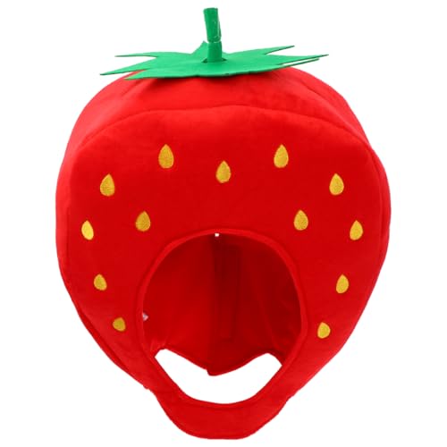 Gatuida 1 x lustiger Plüschhut in Erdbeerform, Cartoon-Cosplay-Kopfbedeckung für Partys, hautfreundlich und bequem, Kostümzubehör für Halloween-Feier und Kleid Gatuida 1 x lustiger Plüschhut in Erdbeerform, Cartoon-Cosplay-Kopfbedeckung für Partys, hautfreundlich und bequem, Kostümzubehör für Halloween-Feier und Kleid von Gatuida