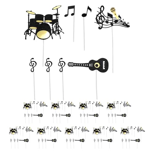 Gatuida 10 Sets schwarze Gitarren-Cupcake-Topper zum Geburtstag, Happy Birthday-Kuchen-Picks, Rock'n'Roll-Musik-Kuchendekorationen für Musik-Mottopartys Gatuida 10 Sets schwarze Gitarren-Cupcake-Topper zum Geburtstag, Happy Birthday-Kuchen-Picks, Rock'n'Roll-Musik-Kuchendekorationen für Musik-Mottopartys von Gatuida