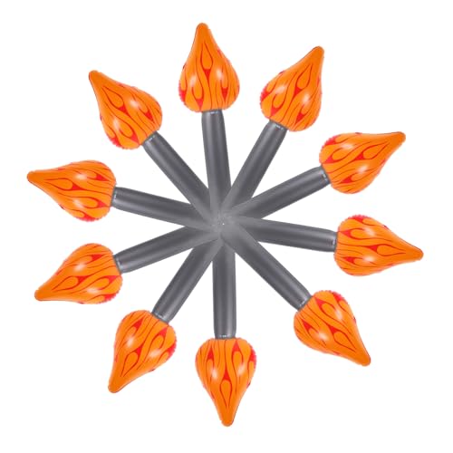 Gatuida 10 Stück Aufblasbarer Flammenballon Luft aufblasbare Flamme lodern lustiges Fackelspielzeug aus PVC aufblasbares Aufblasbare Partyfackel Cosplay-Taschenlampenspielzeug von Gatuida
