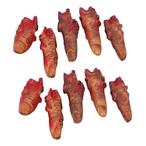 Gatuida 10 Stück Gebrochene Finger Spielzeugkrallen Halloween Requisite Gruseliges Halloween Halloween Dekoration Gefälschte Blutige Finger Halloween Hände Gruselige Blutige von Gatuida