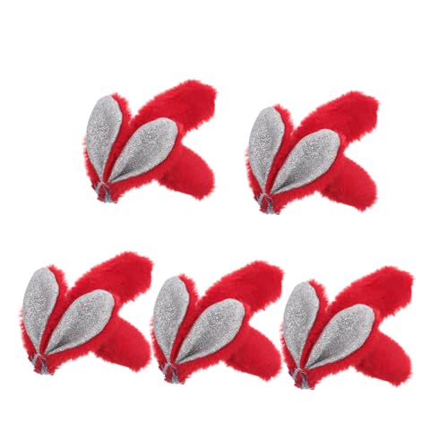 Gatuida 10 Stück Haarschmuck zu Ostern DIY Hair Accessoires Hasenohr Haarclip Osterparty Zubehör weiße Hasenohren rote Hasenohren Haarschmuck für Kleinkinder Haarspangen für Mädchen Stoff von Gatuida