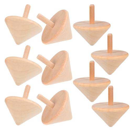 Gatuida 10 Stück Holzkreisel: Gyroskop-Spielzeug Zum Selbermalen Für Kinder – Pädagogisches Kindergartenspielzeug – Verbessert Die Hand-Augen-koordination von Gatuida
