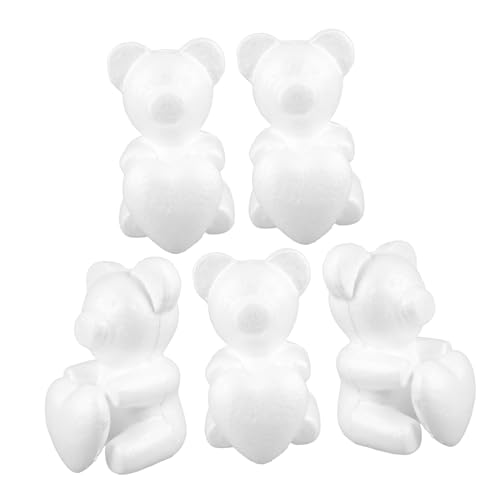 Gatuida 10 Stück Liebesblasenmodell Bär und Herzen Form in Herzform tragen Herz aus Polystyrol Party bastelzeug Craft schokoladenform DIY Bärenform Modell in Bärenform Poly-Drache Weiß von Gatuida