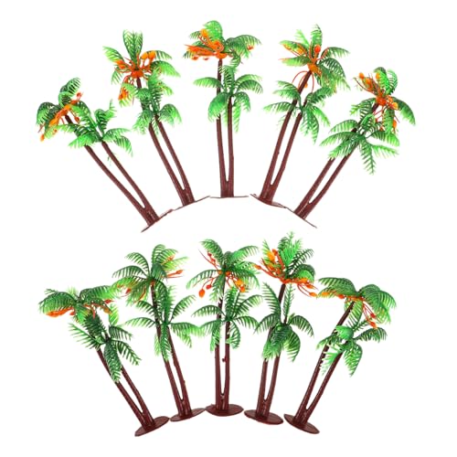 Gatuida 10 Stück Mikro- Kleine Bäume Zum Basteln Palm Model Ornament Gefälschter Kokosnussbaum Simulation Kokosnussbaumtopf Künstliche Kokospalme Grün Plastik von Gatuida