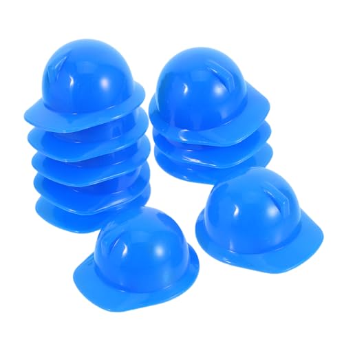 Gatuida 10 Stück Mini-Bauhut tiermütze doll Accessories Tierhut Miniaturhelm baustellenhelme Mini-Puppenmütze für klein bunt Weinflaschenverschluss Cake Topper Helm Plastik Blue von Gatuida