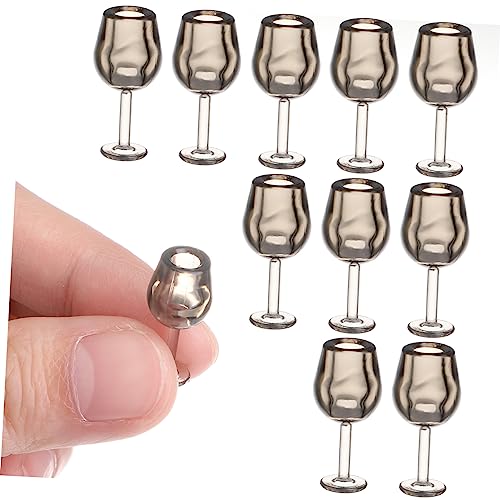 Gatuida 10 Stück Mini Weinglas Kinderspielzeug Kleinkind Zubehör für Puppenhäuser Miniaturen Porzellan gläser Miniatur-Weinbecher Mini Dolls House Accessoires Plastik Grey von Gatuida