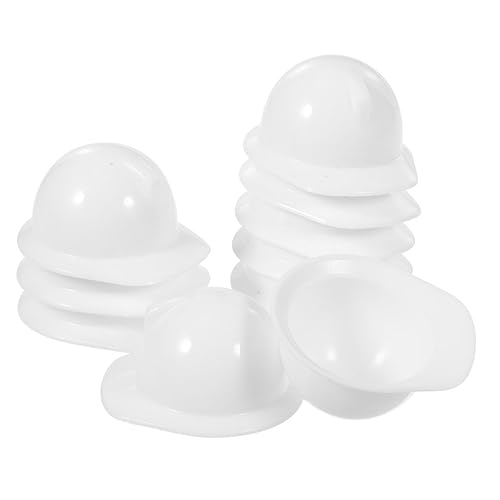 Gatuida 10 Stück Mini-bauhut Kappe Arbeitermütze Mini-Sachen Kleid Konstruktion Puppe Kind Für Winzig Miniatur Mini-schutzhelme Mini-hüte Gebäude Klein Bunt Party Weiß Plastik von Gatuida