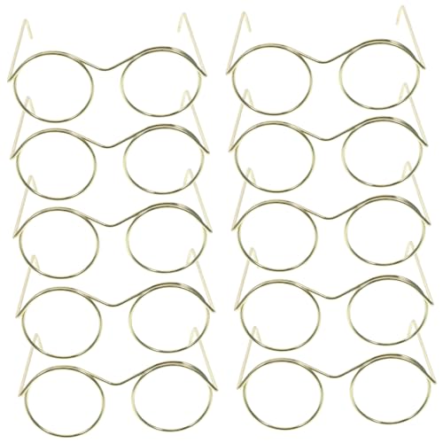 Gatuida 10 Stück Mini-brillenspielzeug Gläser Rahmen Puppenzubehör Miniatur Kleid Puppenbrille Klein Winzig Minibrille Für Puppen Mädchenpuppen Für Mädchen Puppenhauszubehör Stahl Golden Gatuida 10 Stück Mini-brillenspielzeug Gläser Rahmen Puppenzubehör Miniatur Kleid Puppenbrille Klein Winzig Minibrille Für Puppen Mädchenpuppen Für Mädchen Puppenhauszubehör Stahl Golden von Gatuida