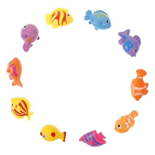 Gatuida 10 Stück Miniatur Fisch Figuren Künstliche Meerestiere Dekoration für Aquarien Plastische Tierfiguren Lebendige Cartoon Fische für Robust und Langlebig von Gatuida