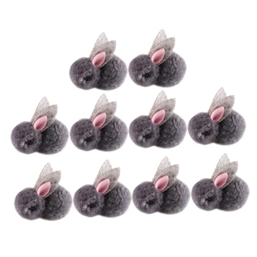 Gatuida 10 Stück Plüsch Häschen Hase Mädchen Kaninchen Bekleidungsbedarf Bekleidungsversorgung DIY Kleidungsverzierung Bastelprojekte Für Erwachsene Hut- Grey von Gatuida