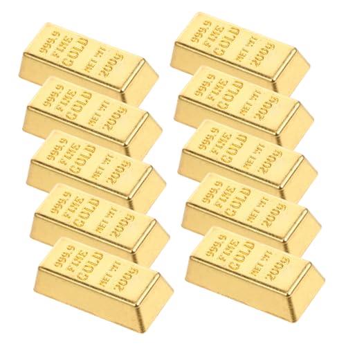 Gatuida 10 Stück Simuliertes BRIC-Modell Ding Simulation Einhorn Bausatz Hütte Dekoration puppenhaus Einrichtung Mini- -Modell Miniatur-Puppenhauszubehör Legierung Golden von Gatuida