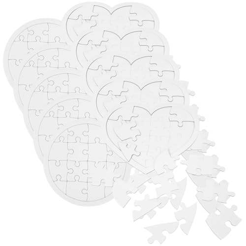 Gatuida 10 Stück Teiliges Blanko Kindermalpuzzle aus Papier Sichere Runde Kanten DIY Graffiti Puzzle für Jungen und Mädchen für Kreatives Basteln und Frühe von Gatuida